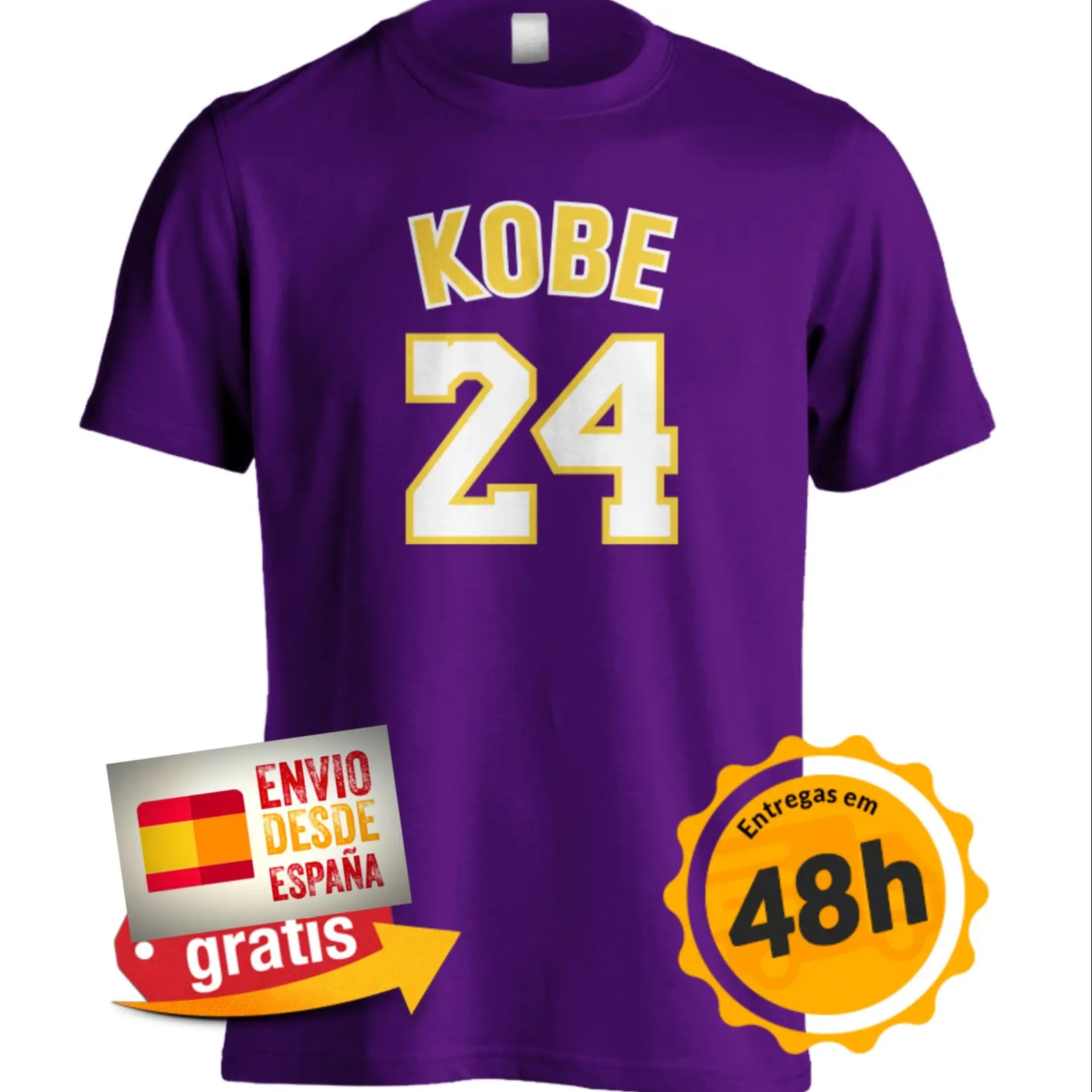 Мужская персонализированная футболка из хлопка Брайант Кобе 24 летняя с коротким