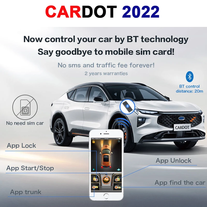 $107.10 CARDOT Best Automotive Remote Engine Start Stop System Passive Car Alarm Mobile App Control For Brazil Or Russian Market