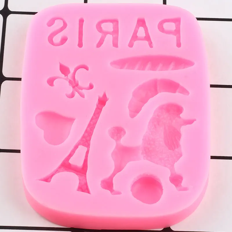 Париж тема силиконовые формы Эйфелева башня Fondant (сахарная) Топпинг для кексов