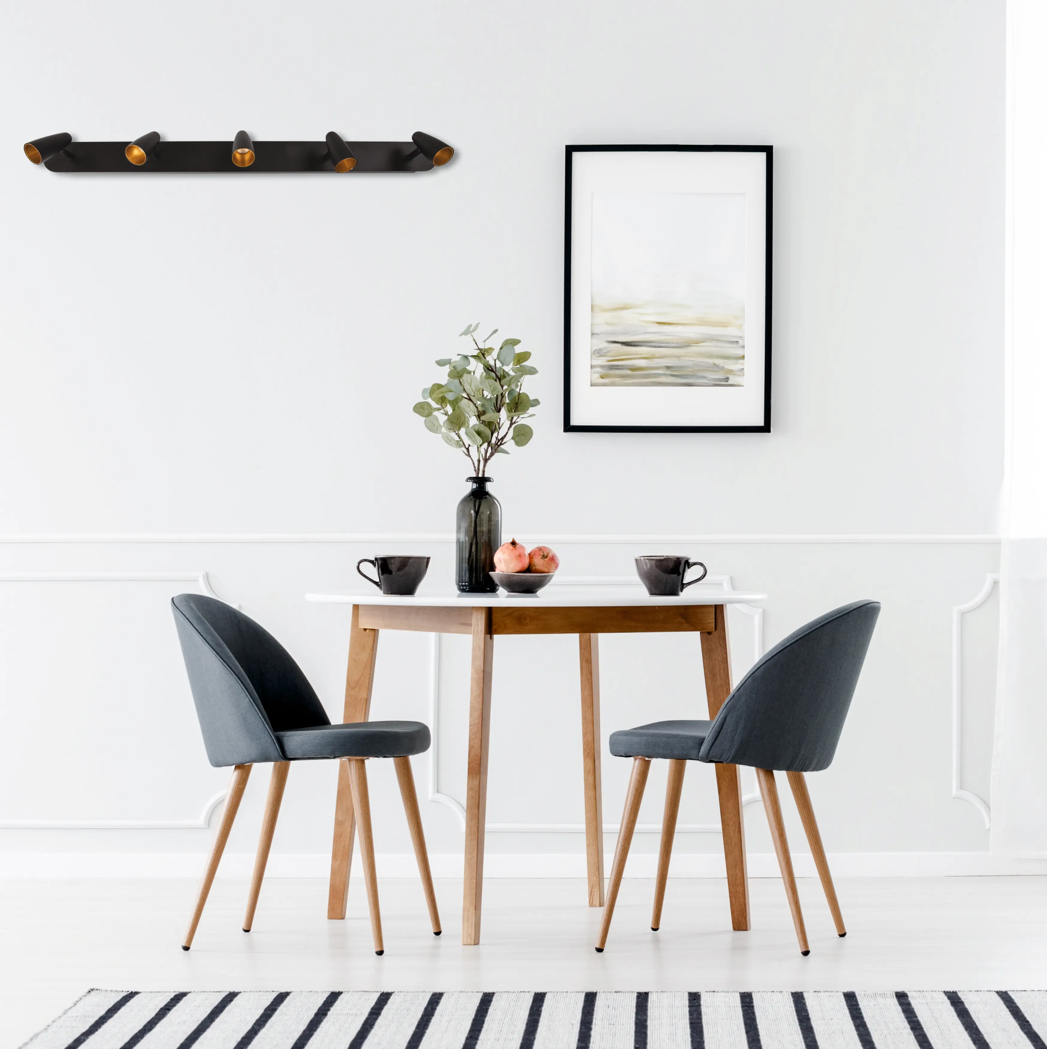 Swivel and orientable Wall LED matt black lacquered inner golden 5x3W 1500 lumens leds modern style | Лампы и освещение