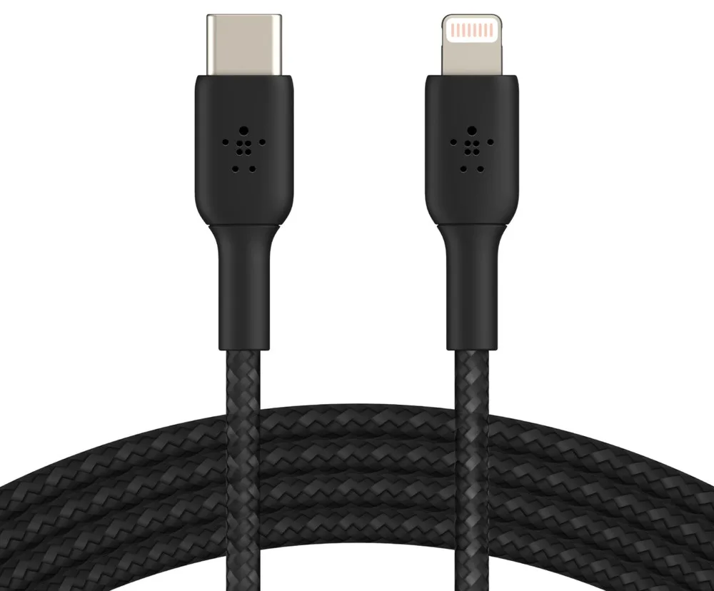 Кабель Belkin Boost Charge Braided (CAA004bt2MBK) USB C/Lightning 2m (Black)|Зарядные устройства| |