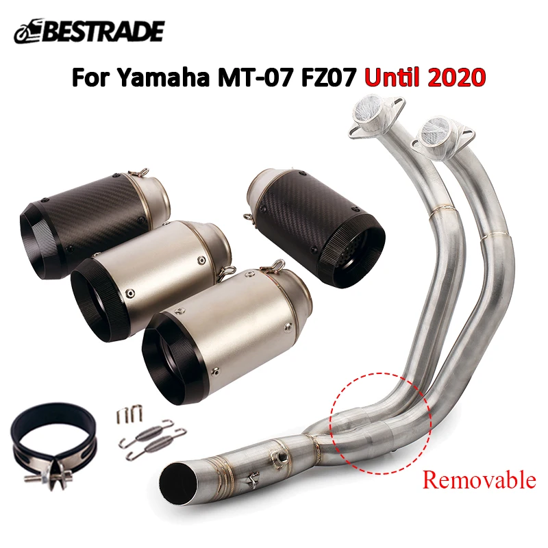

For Yamaha MT-07 FZ07 Until 2020 Motorcycle Full Exhaust System Header Link Pipe 51mm Mufflers Tube Stainless Steel Carbon Fiber
