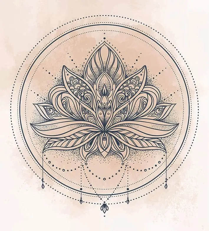 Занавеска для душа декоративный цветок лотоса этнический Мистик рисунок Пейсли