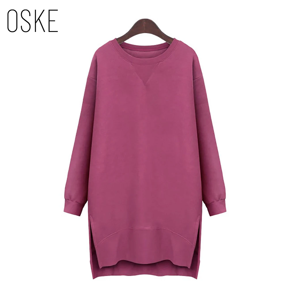 OSKE 2020 Новая модная женская толстовка средней длины свитшоты для женщин
