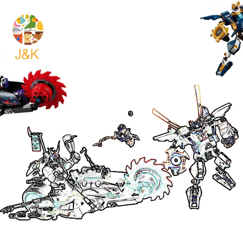 70642 565 шт. серии ниндзя Killow Vs. Samurai X Mecha Chopper Robots Building DIY Block Brick Toys для детей 10805 |