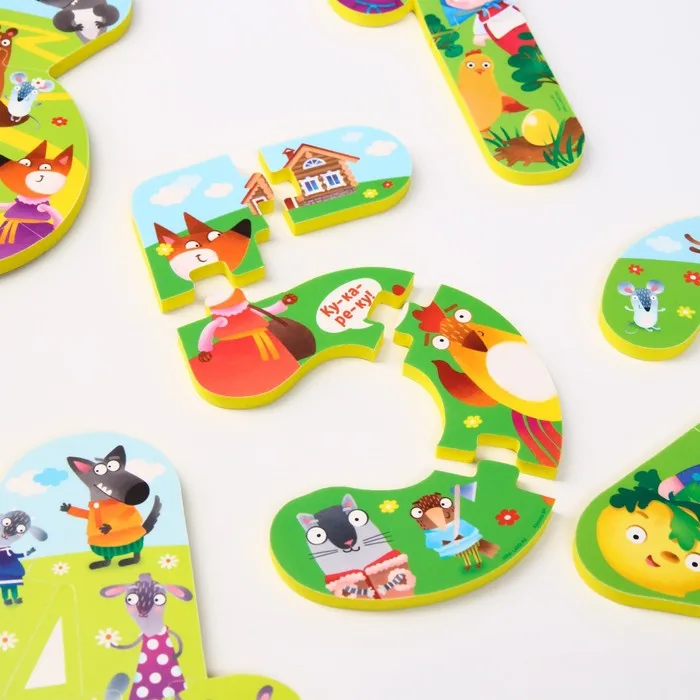 Макси-пазлы (головоломка) для игры в ванной 'Учимся считать Сказки' 5 пазлов 16