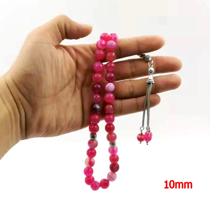 

Muslim Rosary Natural agates stone Tasbih gift for March 8 prayer beads 33 66 99beads updated styles Professional Tasbih