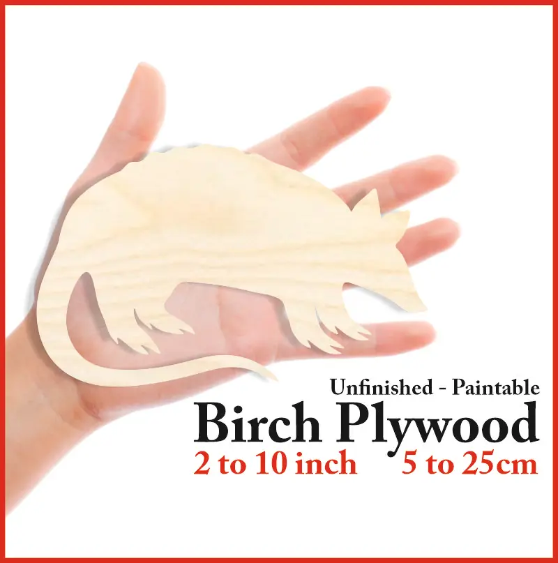 

Armadillo Silhouette Laser Cut Out Wood Shape Craft Supply Unfinished Paintable