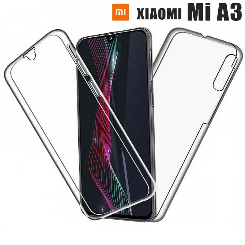 Двухсторонний чехол для XIAOMI Mi A3 с поворотом на 360 ° + прозрачная задняя полная