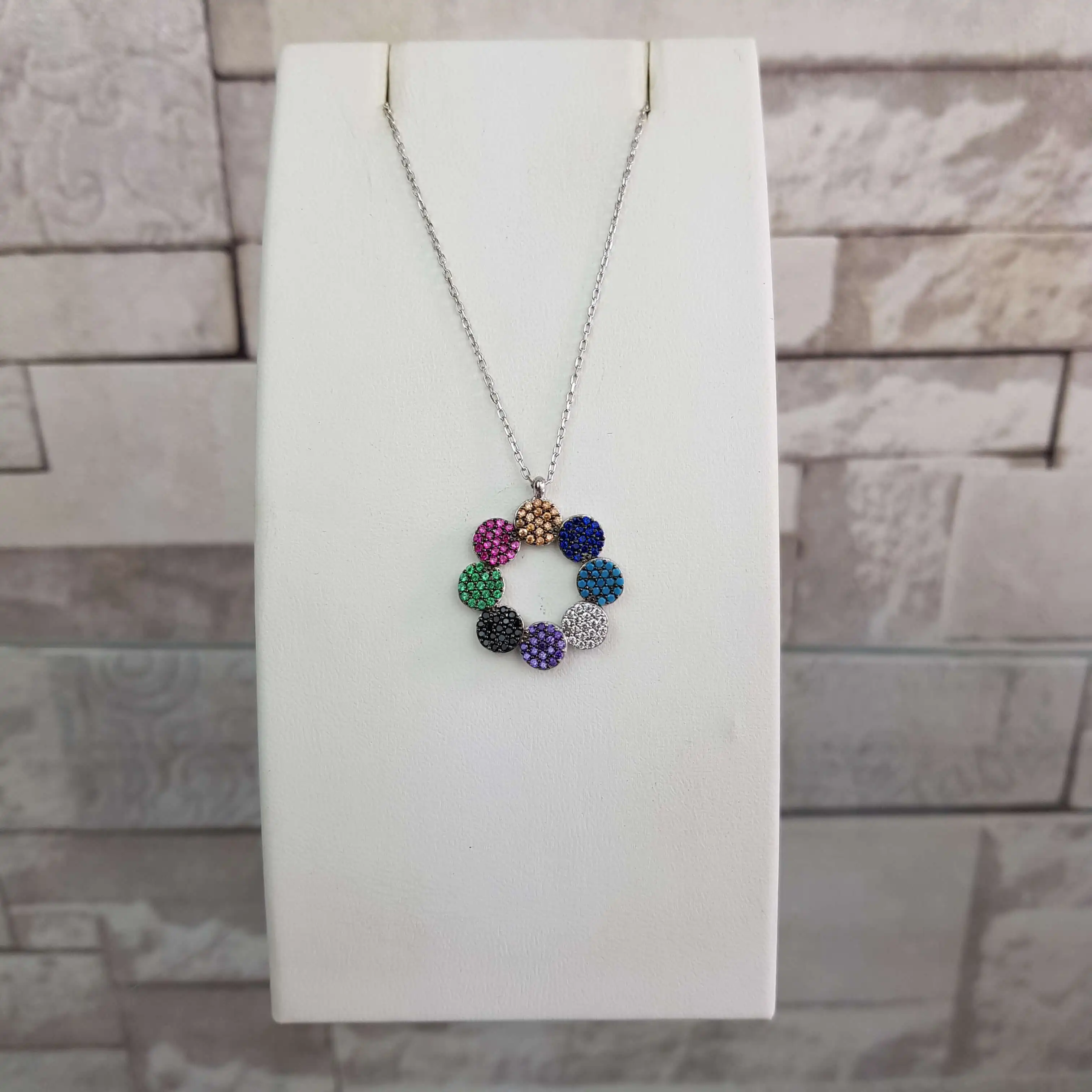 Collier en argent Sterling 925 pour femmes, pendentif avec fleurs colorées en pierre de Zircon, bijou précieux, élégant, chaîne de luxe, Cool, cadeau d'anniversaire