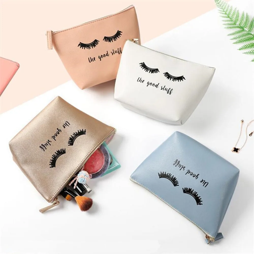 

Fashion Cosmetic Bag 4 Colors PU Women Travel Bag Washing Toiletry Make Up Case OrganizerWomen's bags Pu Leather