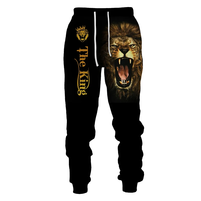 

Men's Pants New Cool 3D Printed Lion Tracksuit Sweatpants Male Jogging Casual Fashion Trousers Streetwear Pantalones Hombre