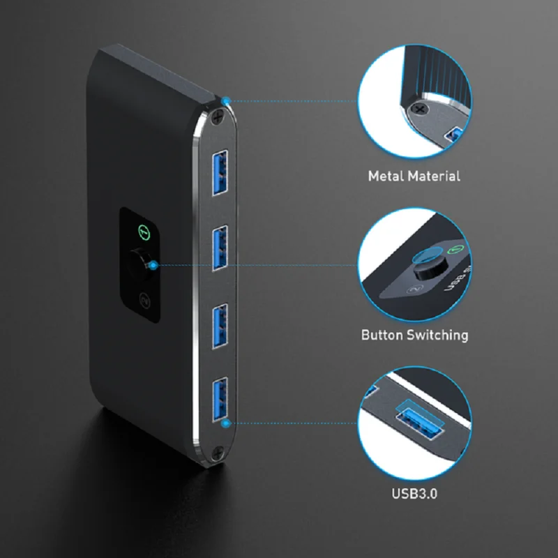 Хит продаж KVM-переключатель USB 3 0 2 для Windows 10 ПК клавиатуры мыши принтера шт.