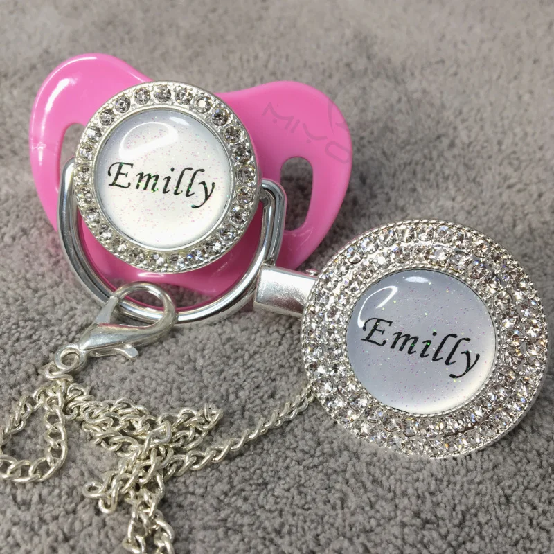 MIYOCAR на заказ любое блестящее имя фото Золотая блестящая соска и Соска-пустышка