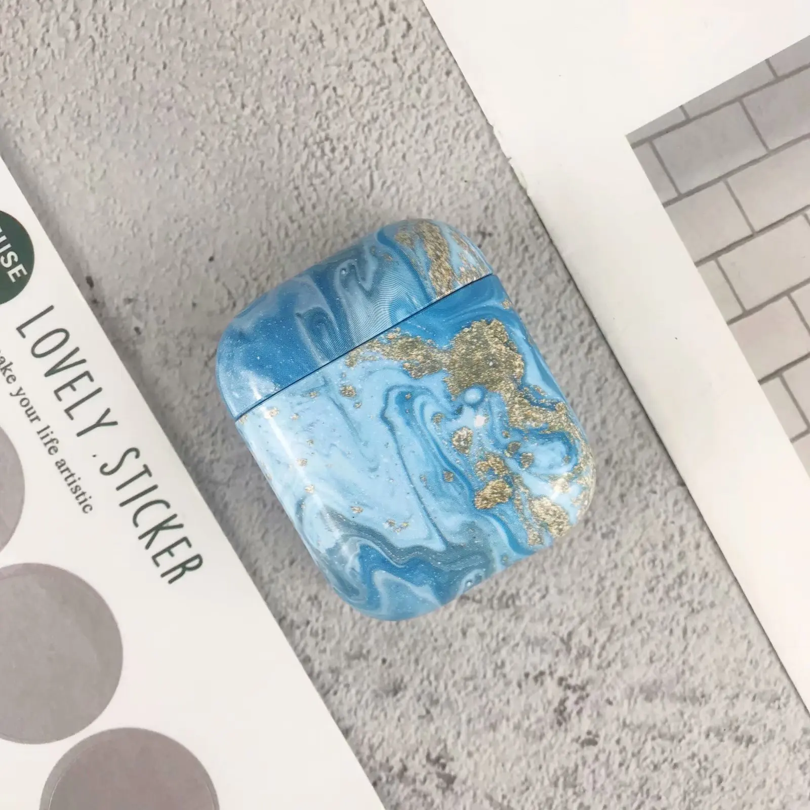 Чехол для оригинала Apple Airpods, чехол, мраморный, милый, чехол для Apple Airpods 2, 1, чехол, аксессуары, наушники Air Pods, чехол, коробка