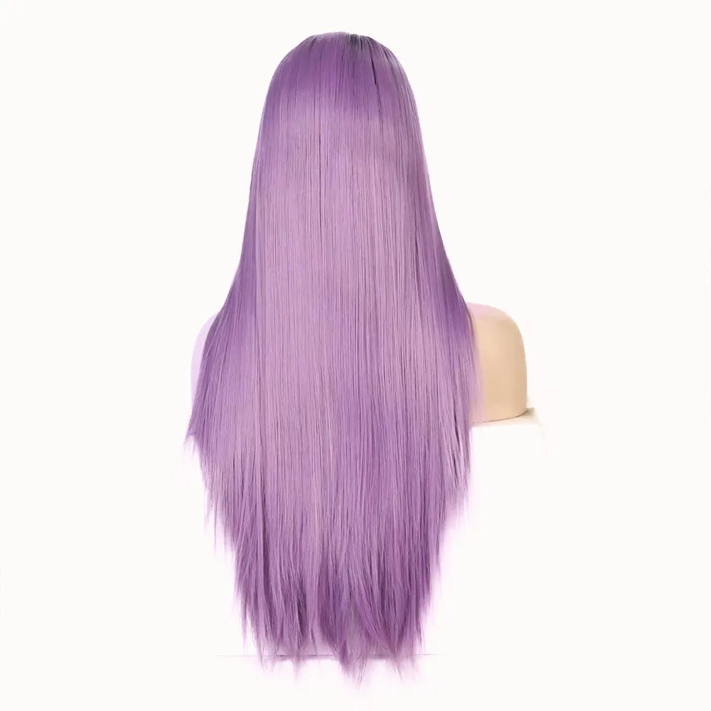 Парики QUINLUX синтетические волосы 13x6 фиолетовые шелковистые прямые парики Омбре