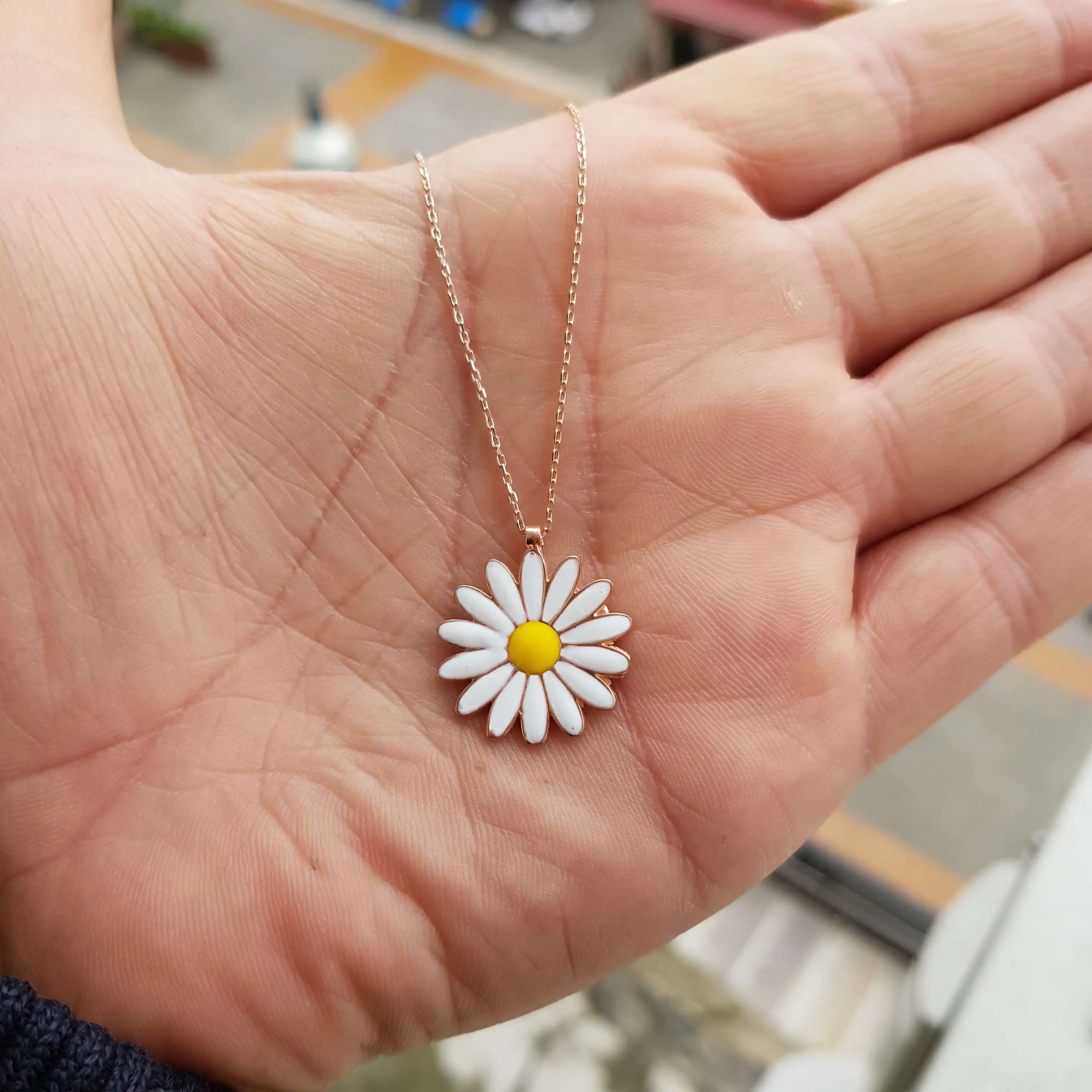 Collier en argent Sterling 925 pour femmes, pendentif de fleur marguerite en pierre de Zircon, cadeau d'anniversaire, chaîne élégante et Cool de luxe
