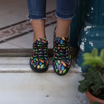 

SEASON 2021 Women Colorful Feathers Themed Printed Women's Sneakers New Season