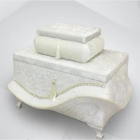 2022 custom made lace dowry chest home storage wedding velvet fabric rose bouquet decorated 2 pieces chest 2 colors