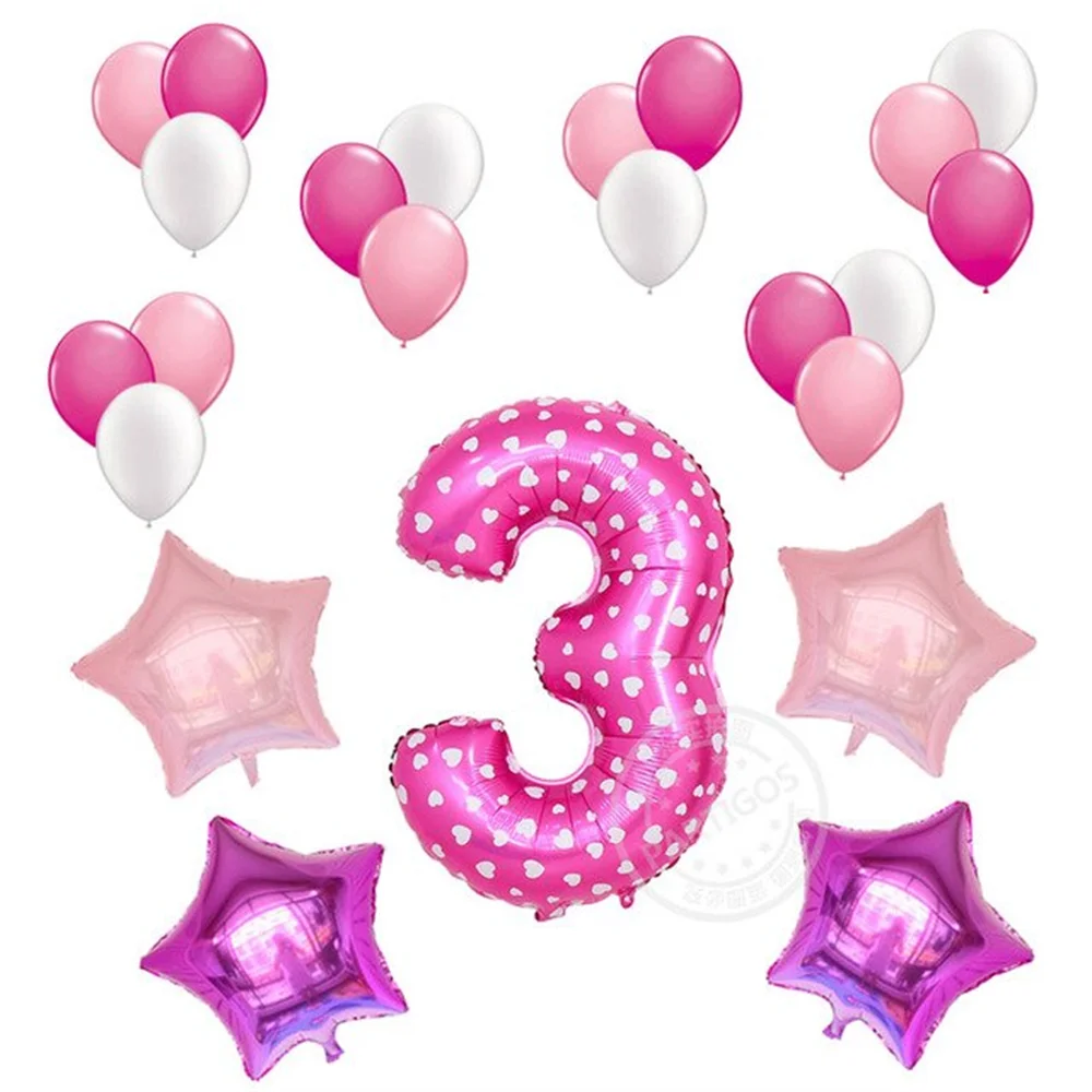 23 шт./лот 32 дюйма с цифрами фольга воздушные шары для детского душа первого дня