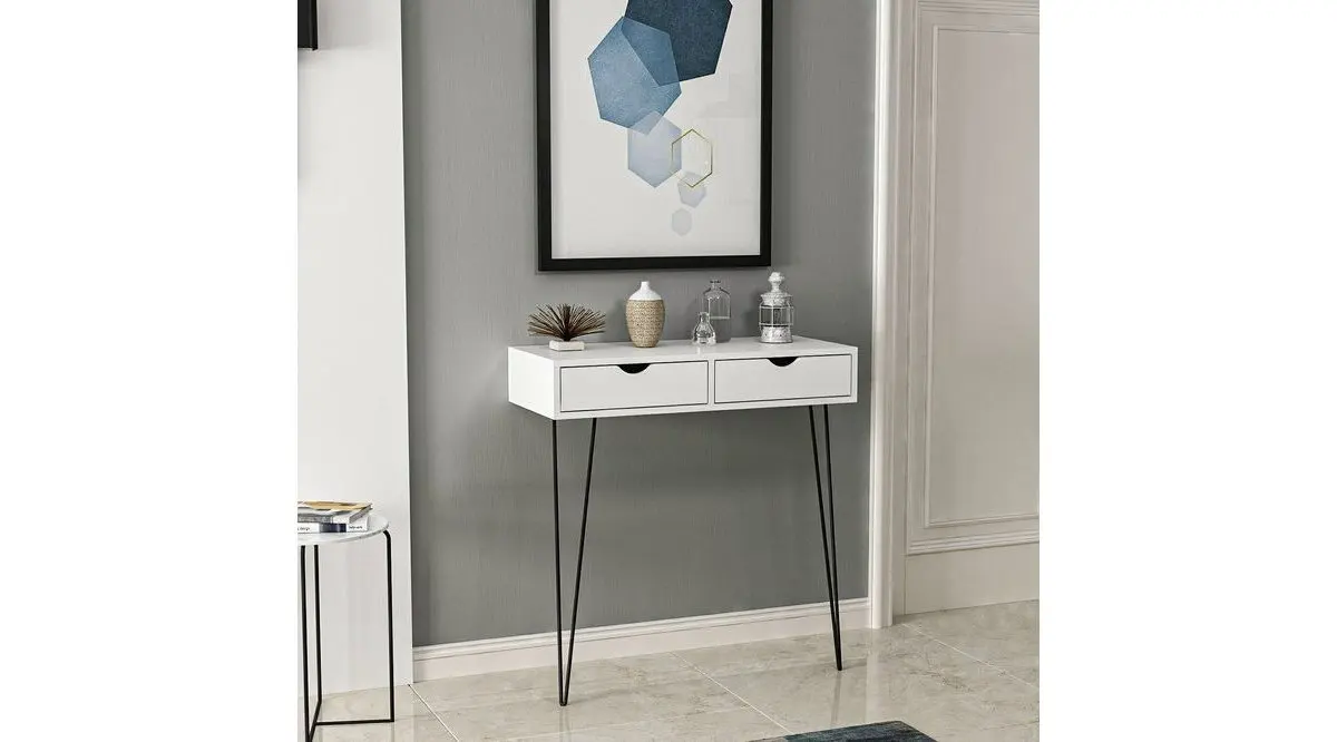 

Aria Modern Metal leg buffet White