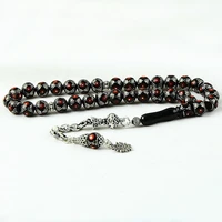 coral ortnamented jet rosary tasbih fashion turkish premium quality handmade jawelery