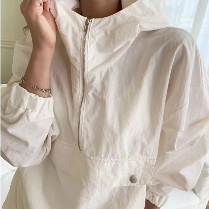 Chándal informal con capucha para mujer, conjunto de 2 piezas de manga larga con capucha y pantalones cortos para verano y otoño