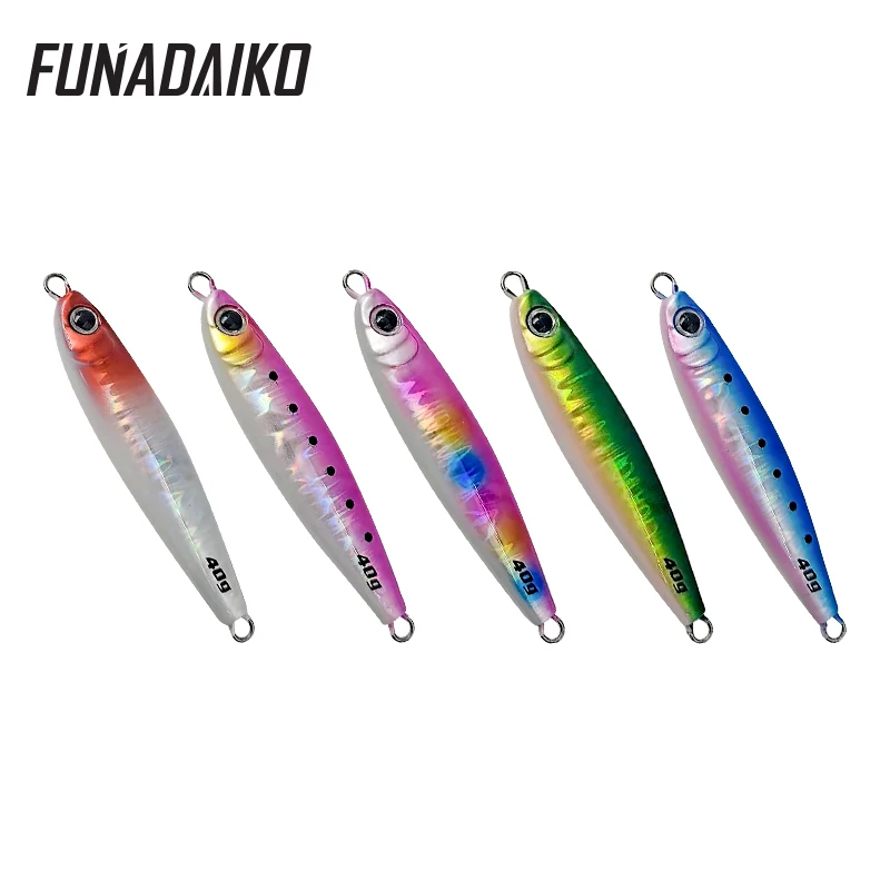 

FUNADAIKO 30g 40g 60g 80g 100g Artificial Baits Fishing Lures Slow Jig With Pike Assist Hook Jigging Lure Fish Tackle Pesca