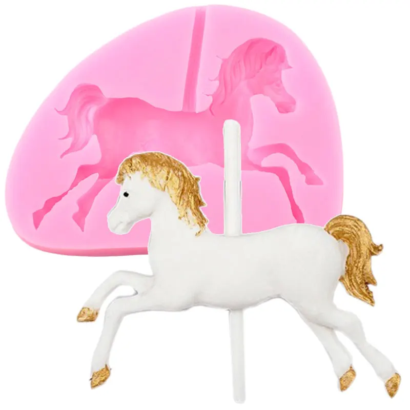 Карусель лошадка для силиконовые формы дня рождения торт фигурки жениха и