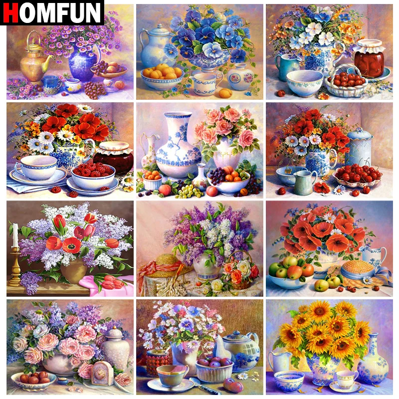 

Алмазная живопись HOMFUN, картина с квадратными/круглыми стразами «виноград Подсолнуха», вышивка крестиком, 5D Стразы