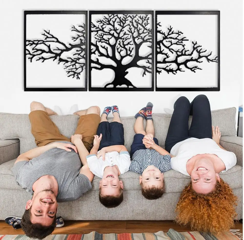 Металлический Настенный декор в виде дерева 3D металлическая скульптура