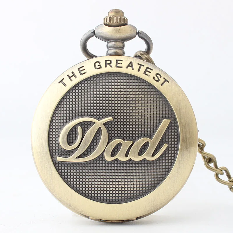 

Retro Series DAD Quartz Pocket Watch Casual Necklace Pendant Antique Style Steampunk Men Chain Watch Father's Day Gif