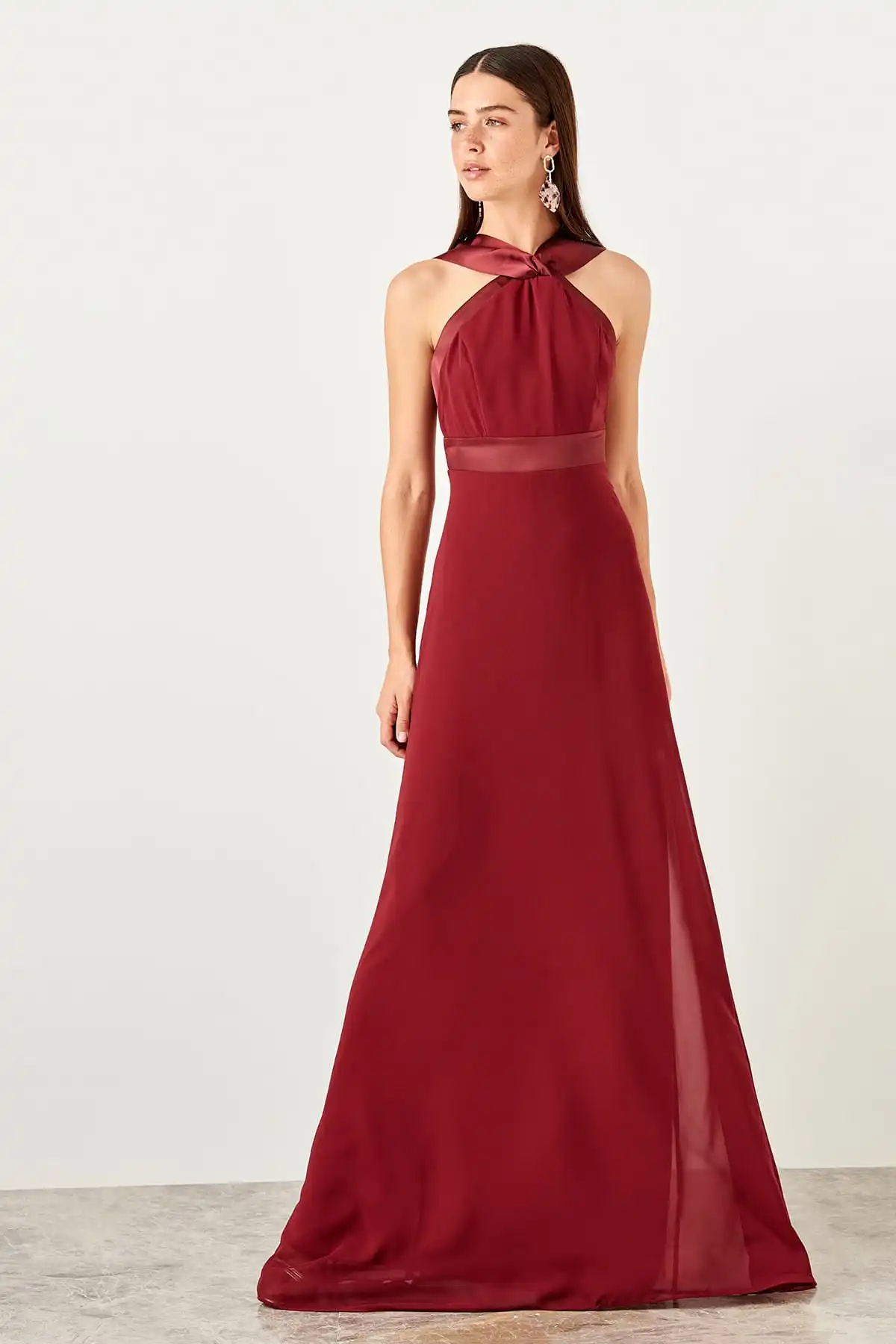 Trendyol Grogren Tape детальное вечернее платье TPRSS19UT0120|Вечерние платья| |