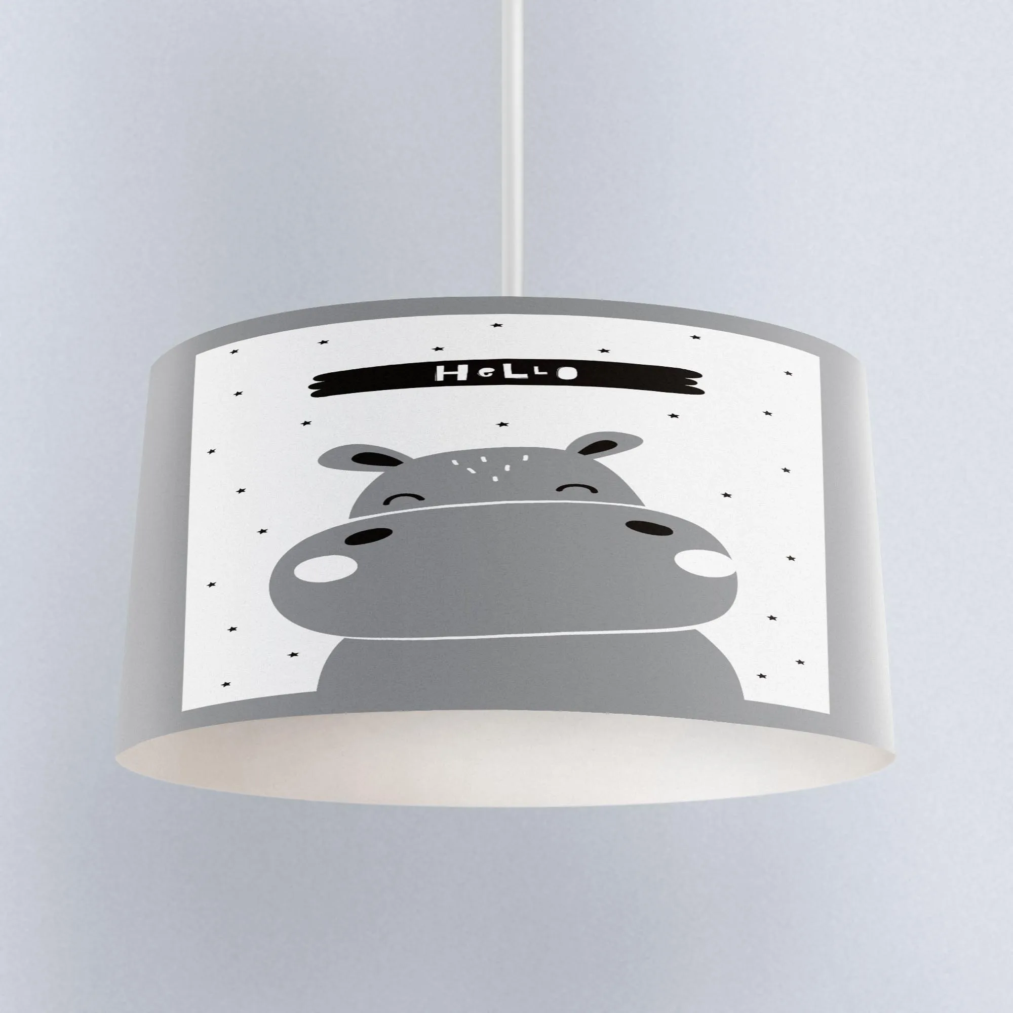 Другое Цвет серый белый Бегемот Животные скандинавский печати шелковой ткани