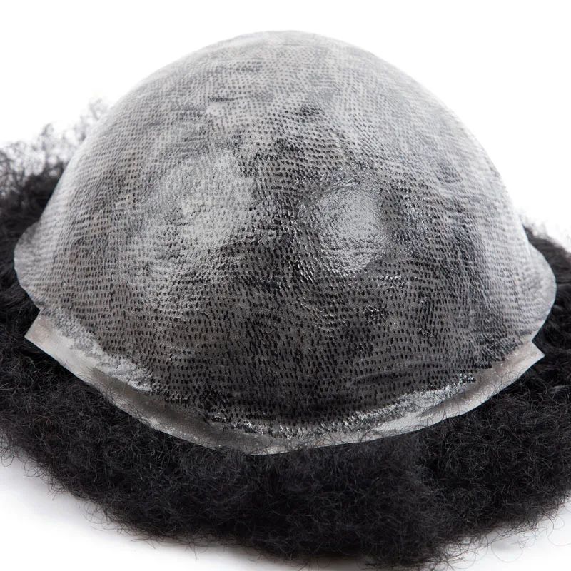 Мужской Прочный парик Toupee 0 1 мм из искусственной кожи для инъекций мужской чёрных