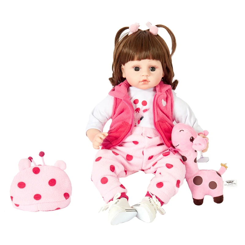 

RSG bebes Reborn doll 47cm Soft Silicone Vinyl Reborn baby doll adorable Lifelike toddler Bonecas girl menina de surprice doll