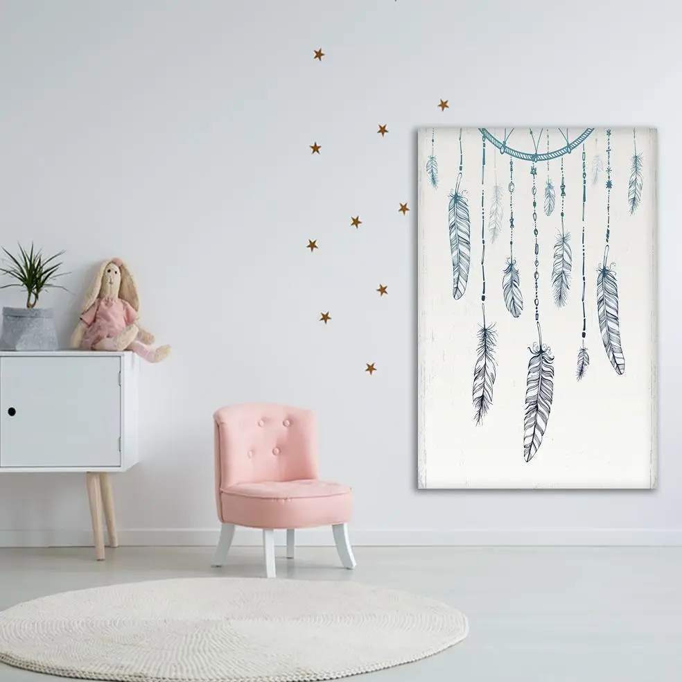 Гобелен Ловец снов с перьями шикарный бохо стиль украшение дома этническое