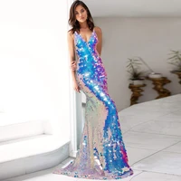 luxury sequin women formal wear deep v neck mermaid prom party dresses women with train sexy backless evening dresses long 2022