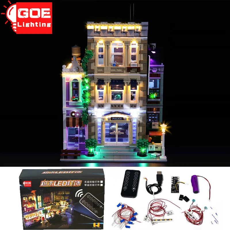 

GOELIGHTING Brand LED Light Up Kit For Lego 10278 For Street Police Station House Building Block Lamp Set Toy(Only Light Group)