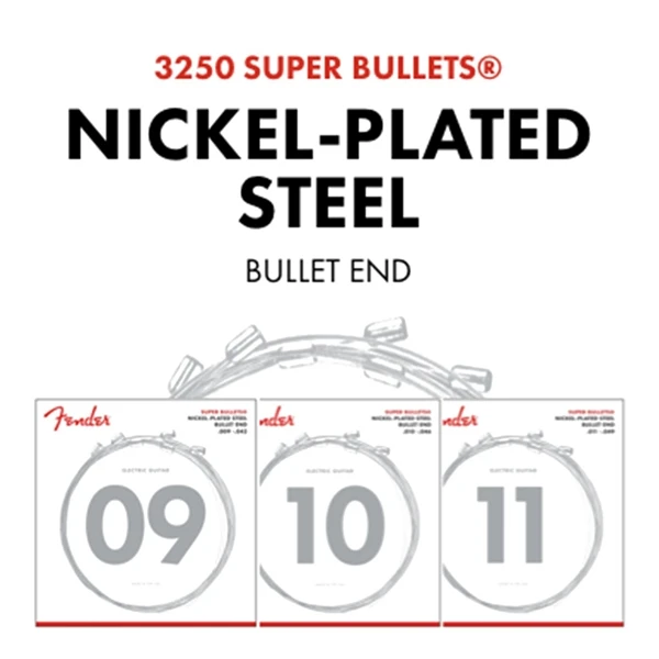

Fender 3250 Super Bullets Series Nickel Plated Steel Electric Guitar Strings, 3250L 3250R 3250LR 3250M
