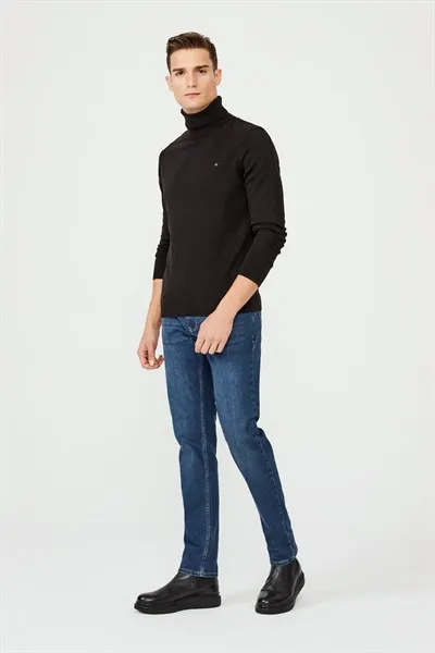 

Turtleneck Sweater pullover winter spring autumn wear long arm 100% Acrylic Knit Fabric Black