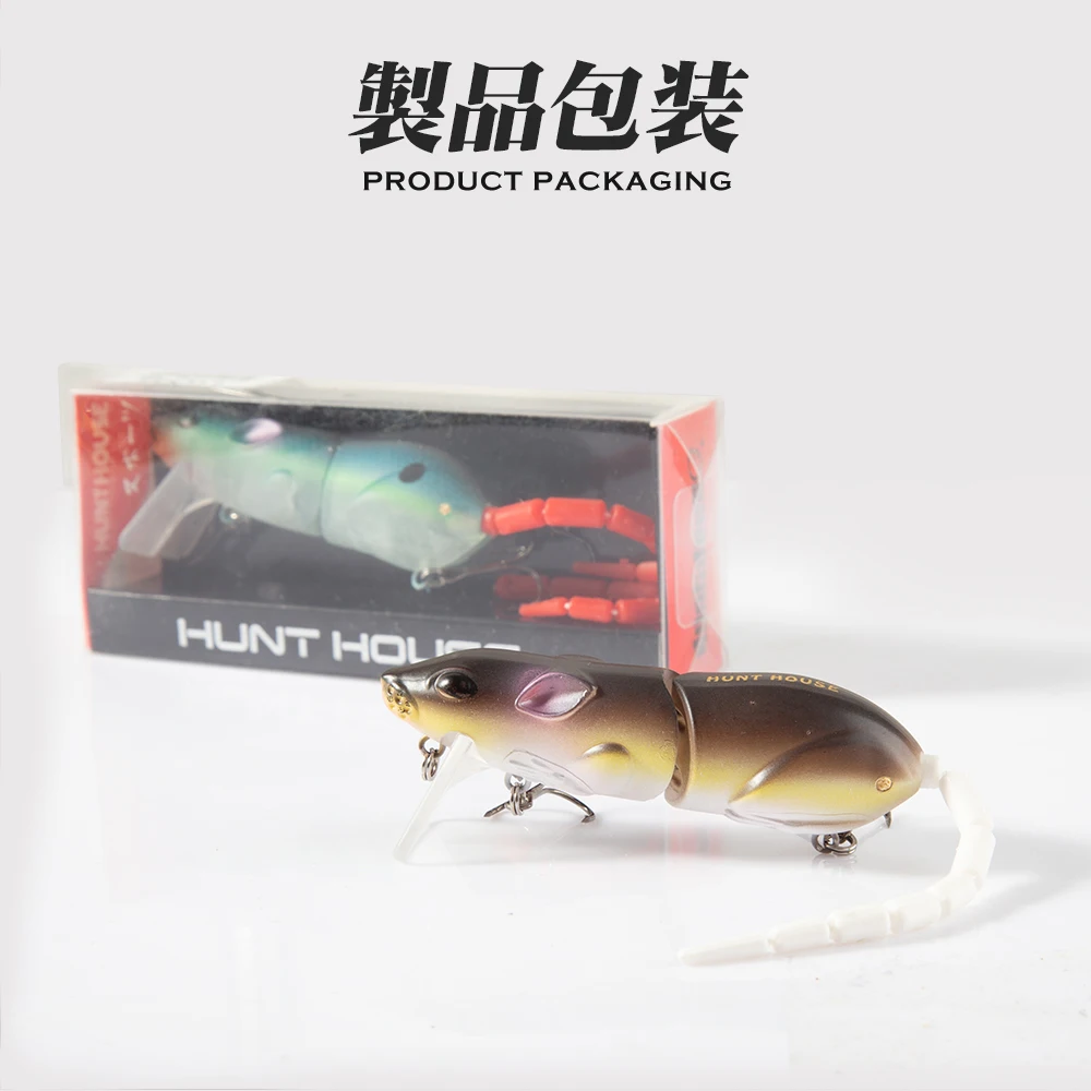 Hunthouse Swimbait Mouse Fishing Lure Artificial Plastic Floating Surface 85mm/17g Wobbler Bionic Rat Baits For Pike Bass Tackle