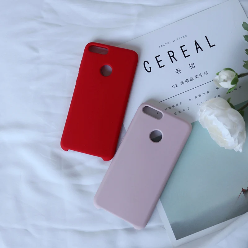 Жидкий силиконовый чехол для мобильного телефона Huawei P Smart мягкая задняя защитная