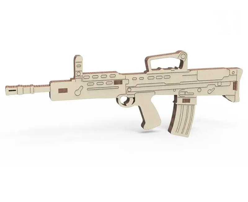 Автомат SA80 Англия Конструктор 20 см 6 деталей (ОПК-мини) дерево-фанера | Игрушки и