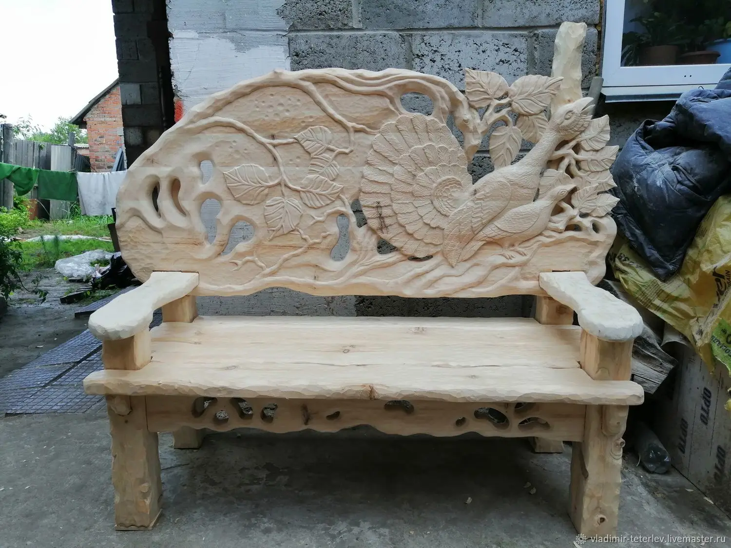 Bench with carved back BEAR cnc stl model vector files artcam 3d STL for CNC milling machine cutting relie | Мебель