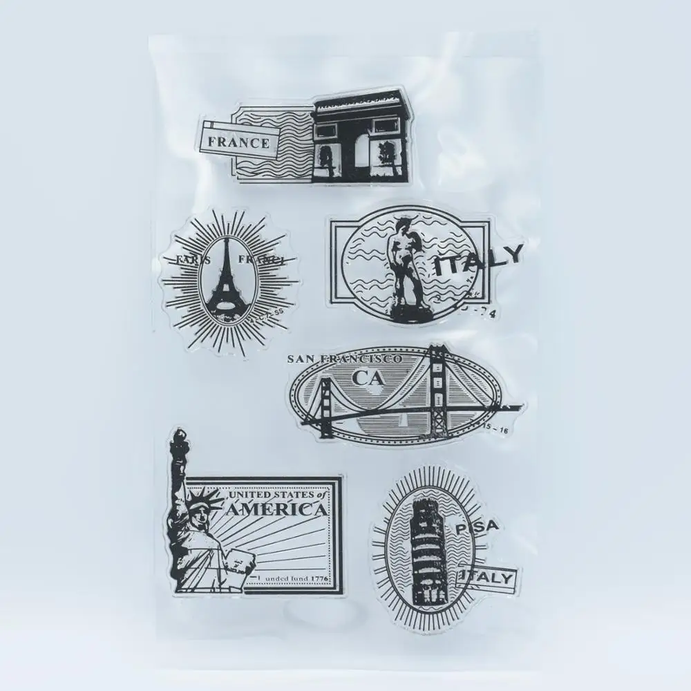 Путешествия координаты мира памятники здания ясные и прозрачные марки ручной