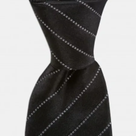 

Anthracite striped silk tie 67828472