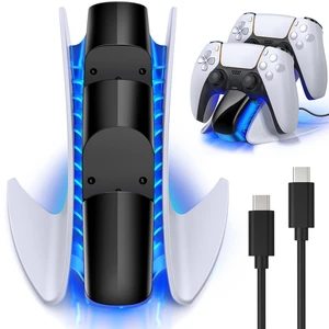 fast charger for ps5 spaceship controller wireless dual usb charging cradle dock station for sony playstation5 gamepads joystick free global shipping
