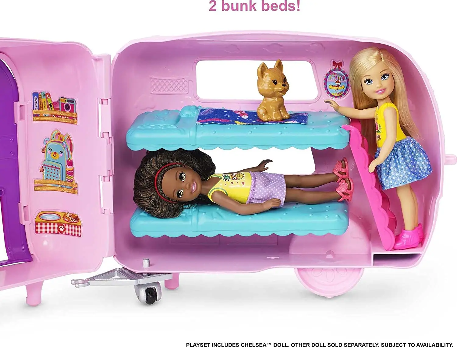 Барби®Клуб Челси™Игровой набор для кемпера с Челси™Кукла щенок машина жилой