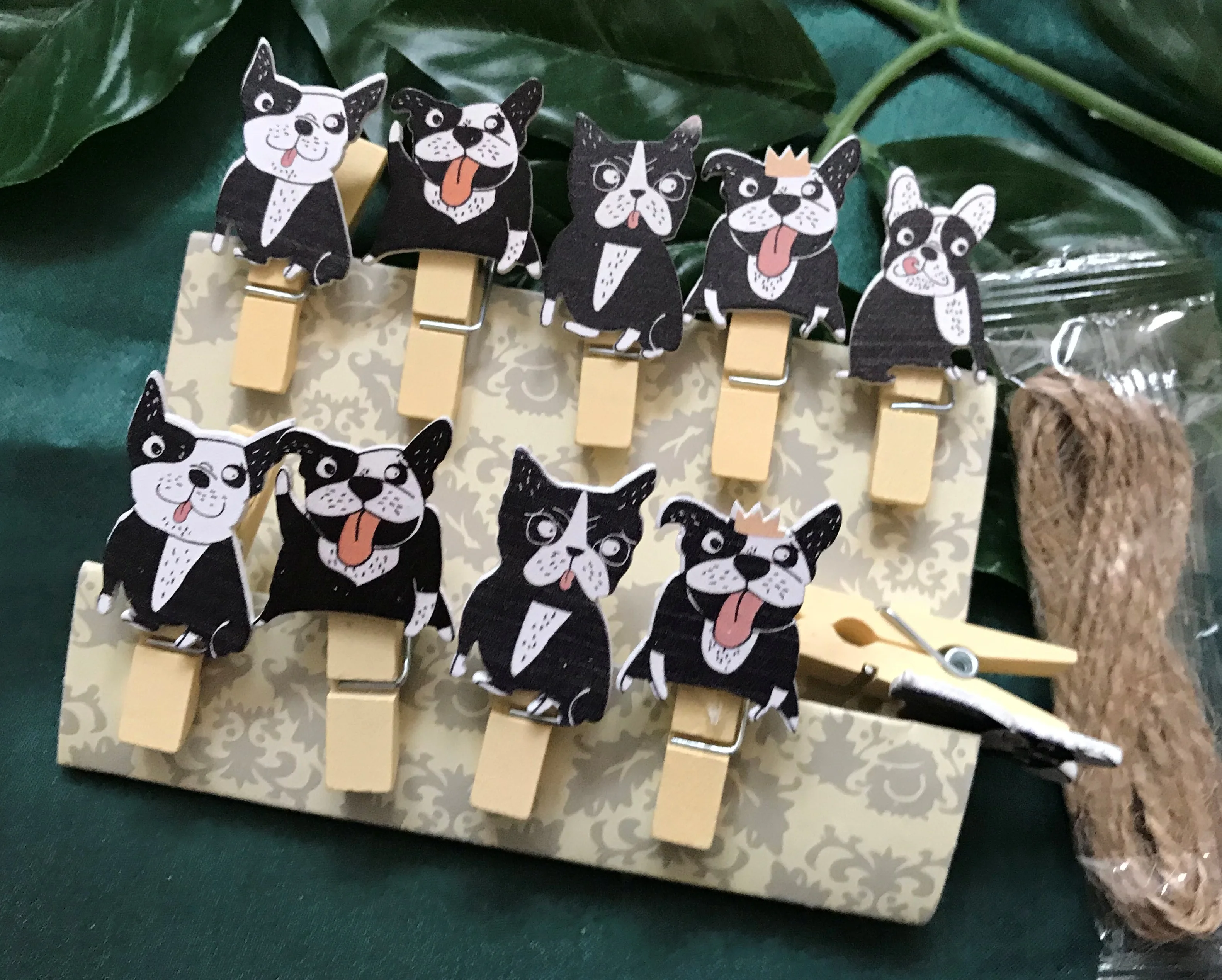 

120pcs Cute Dog Wooden Paper Clips,Small Craft Photo Pegs,Pin Clothespin for Children Birthday Party Decorated Gift Favors